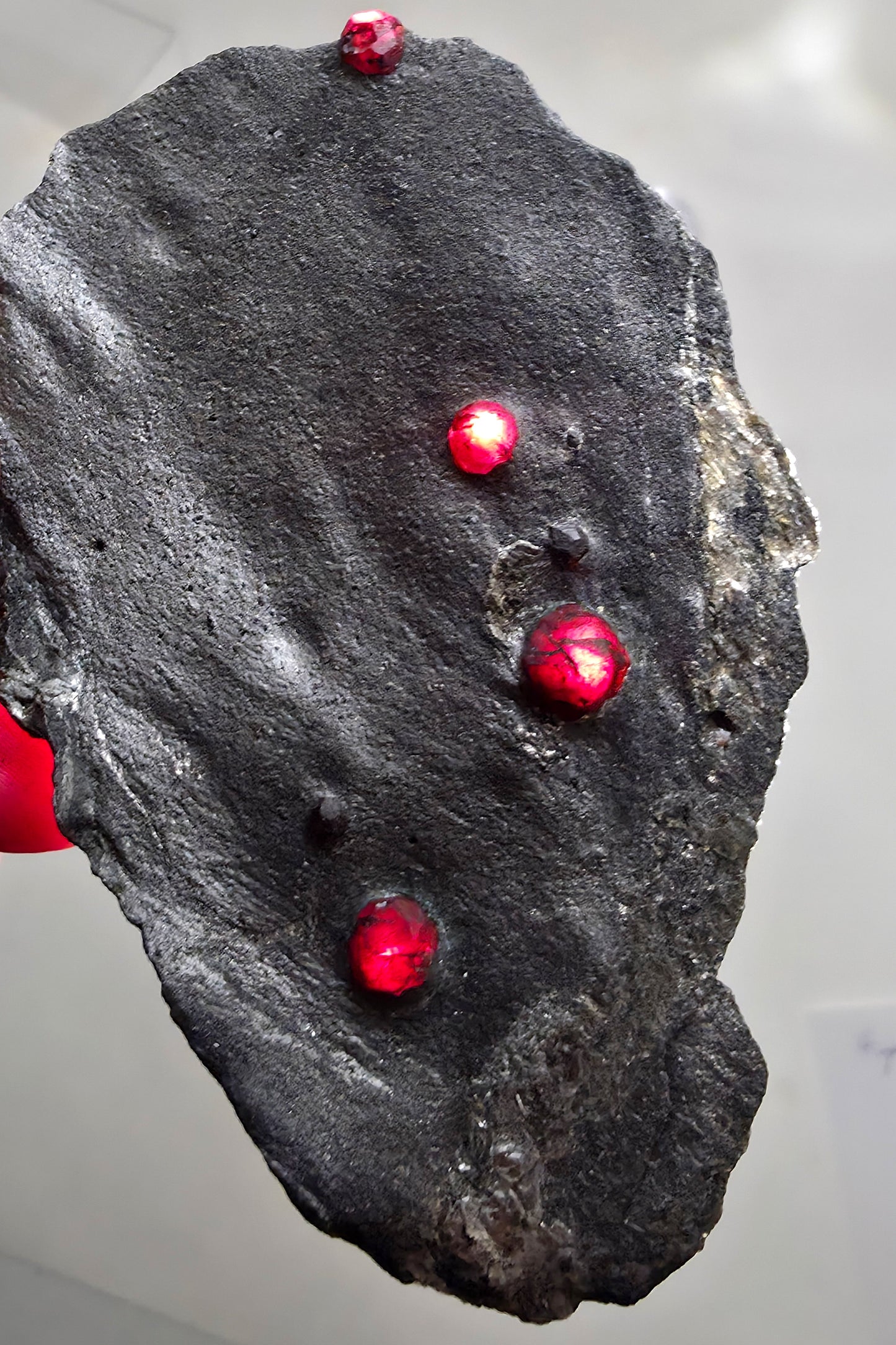 "Red Embers" Almandine Garnet in Graphite | Massachusetts, USA