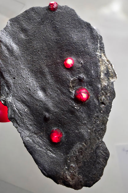 "Red Embers" Almandine Garnet in Graphite | Massachusetts, USA