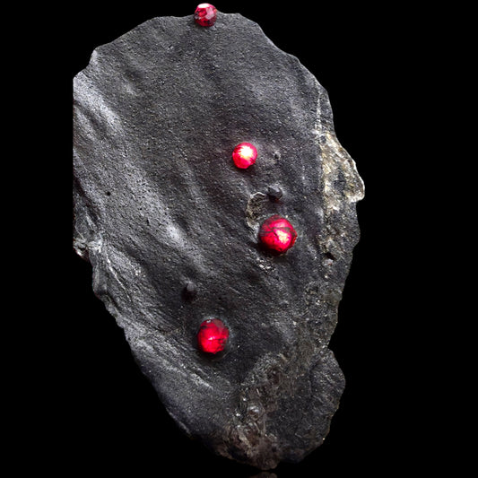"Red Embers" Almandine Garnet in Graphite | Massachusetts, USA