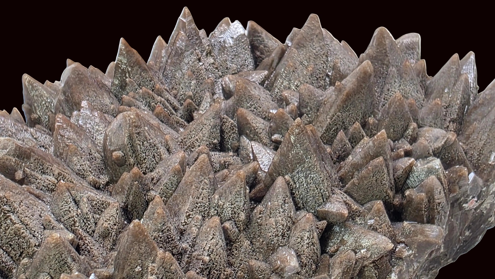 Close-up of a crystal formation on a white background