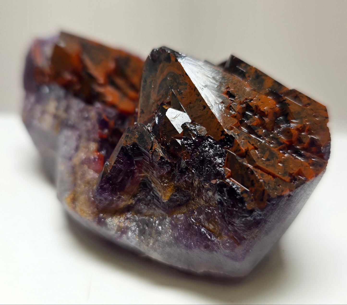 3.8" Red Hematite Included Amethyst Cluster - India (300g)