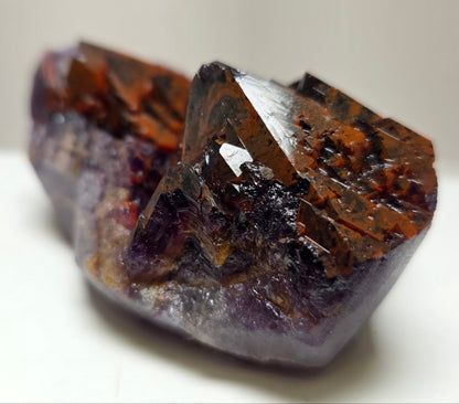 3.8" Red Hematite Included Amethyst Cluster - India (300g)