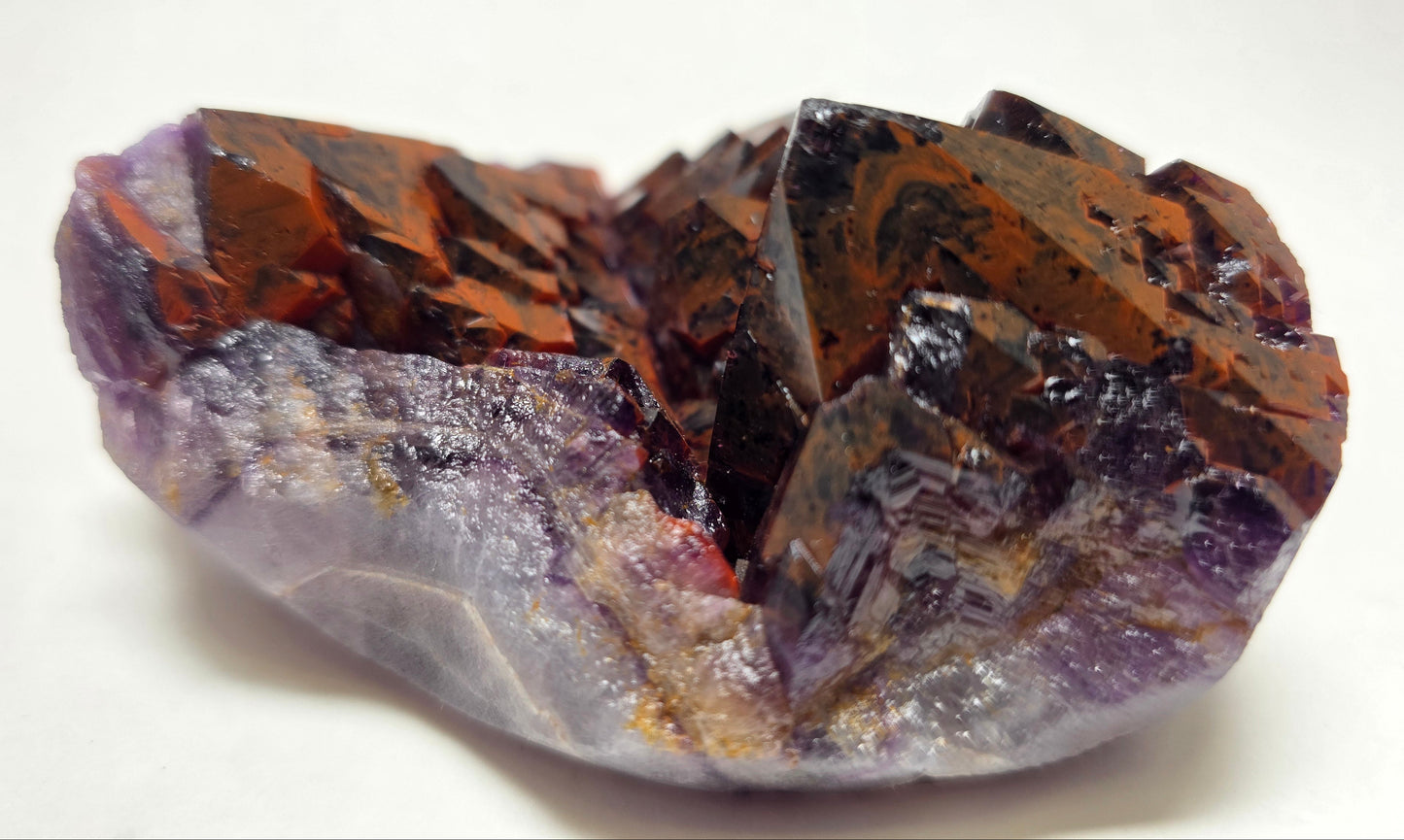 3.8" Red Hematite Included Amethyst Cluster - India (300g)
