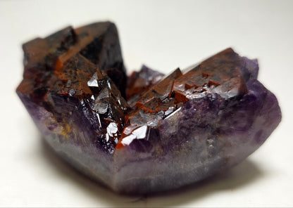 3.8" Red Hematite Included Amethyst Cluster - India (300g)