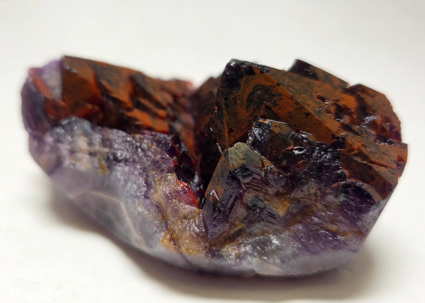 3.8" Red Hematite Included Amethyst Cluster - India (300g)
