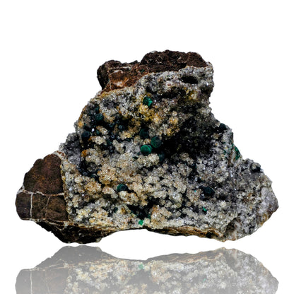 Rare Ball Malachite Spheres on Sparkly Druzy Quartz | Mindingi Mine, DR Congo | 6" / 800g