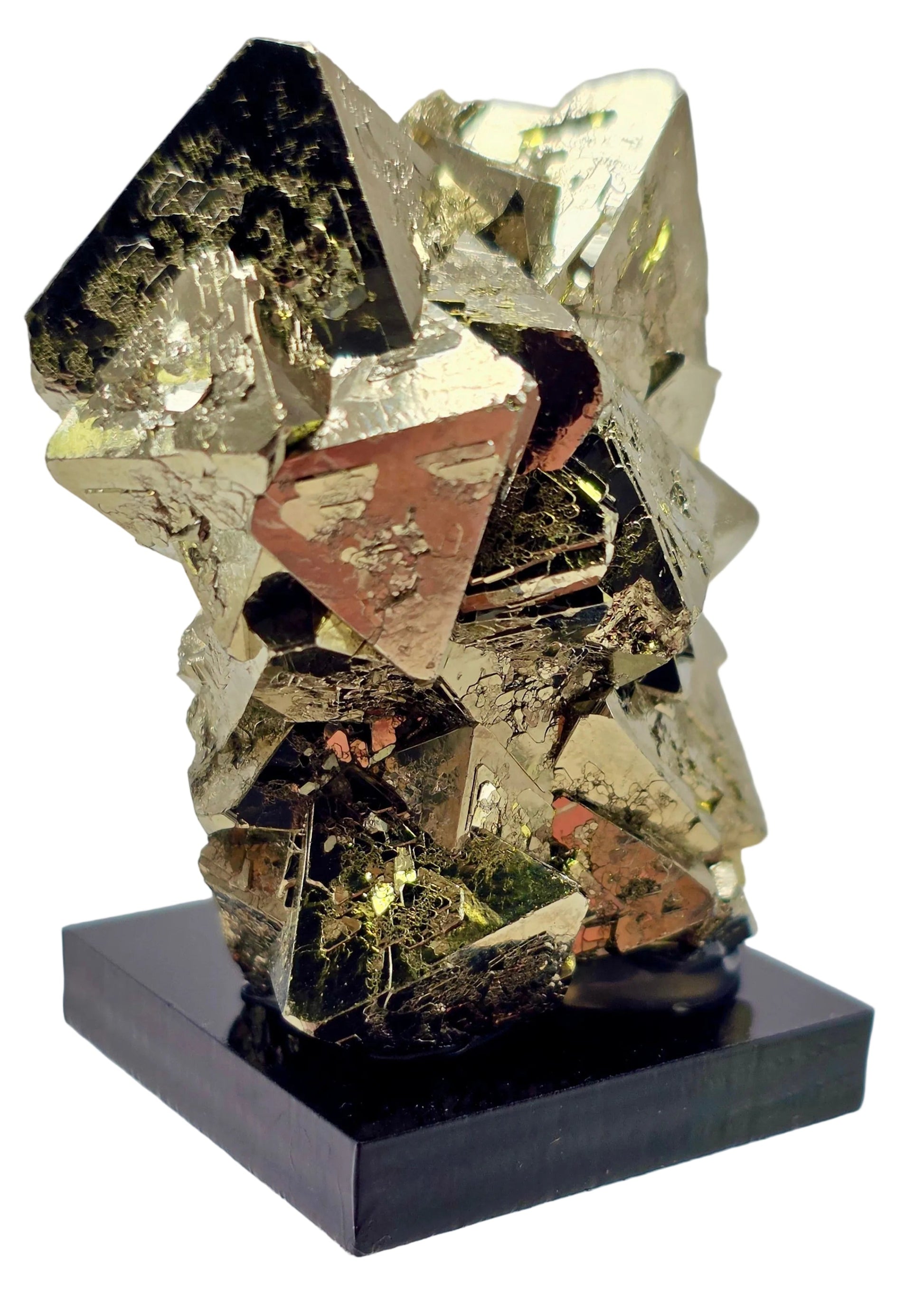Crystal specimen on a gray background