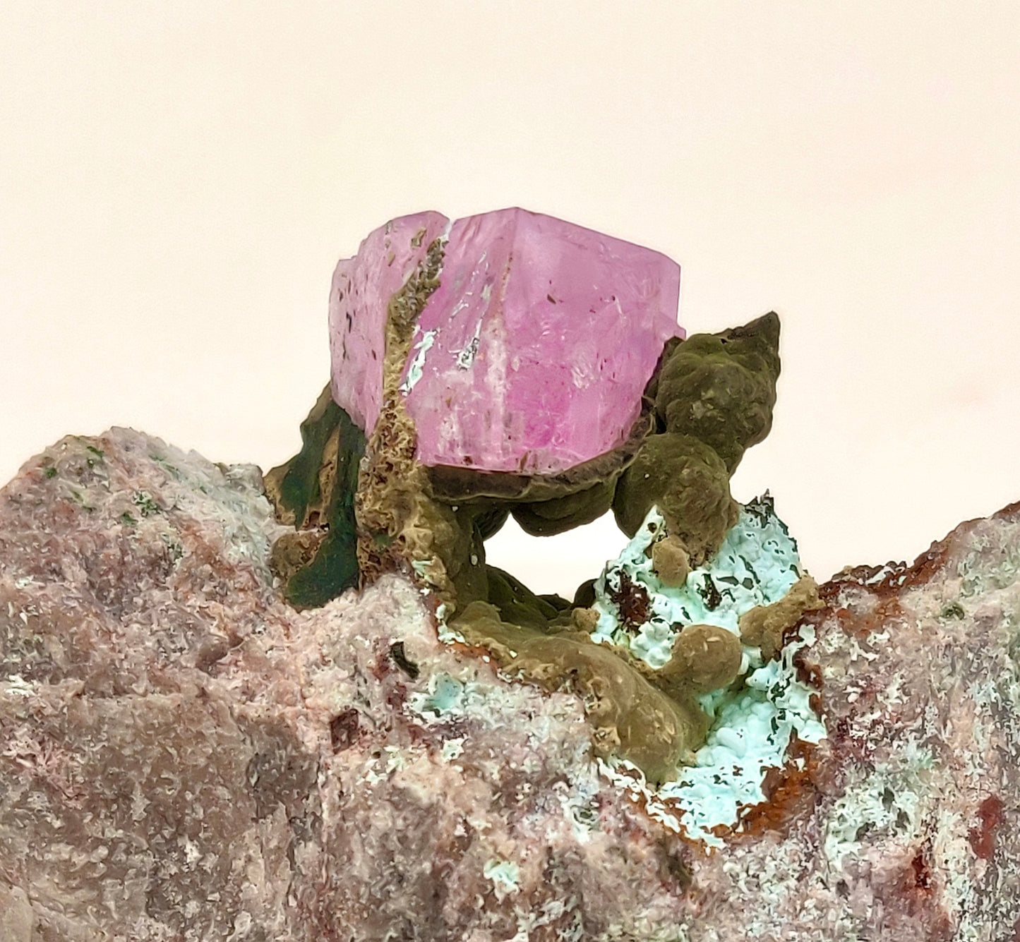 💎 Museum-Quality (Founder's Edition) Cobaltoan Calcite w/ 16mm Isolated Crystal & Kolwezite – Mashamba West, D.R. Congo