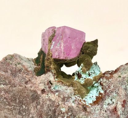 💎 Museum-Quality (Founder's Edition) Cobaltoan Calcite w/ 16mm Isolated Crystal & Kolwezite – Mashamba West, D.R. Congo