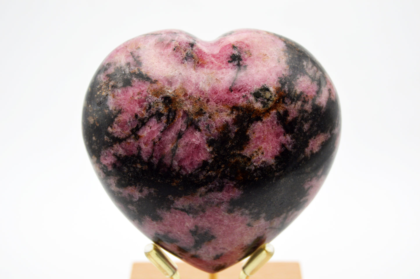 Set of 2 Rhodonite Crystal Puffy Hearts