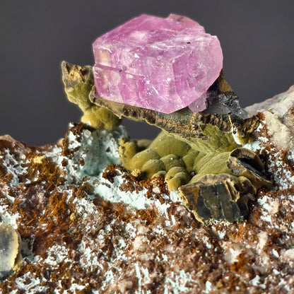 💎 Museum-Quality (Founder's Edition) Cobaltoan Calcite w/ 16mm Isolated Crystal & Kolwezite – Mashamba West, D.R. Congo