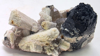 Multi-Color Fluorescent Schorl & Hyalite Association | Erongo, Namibia