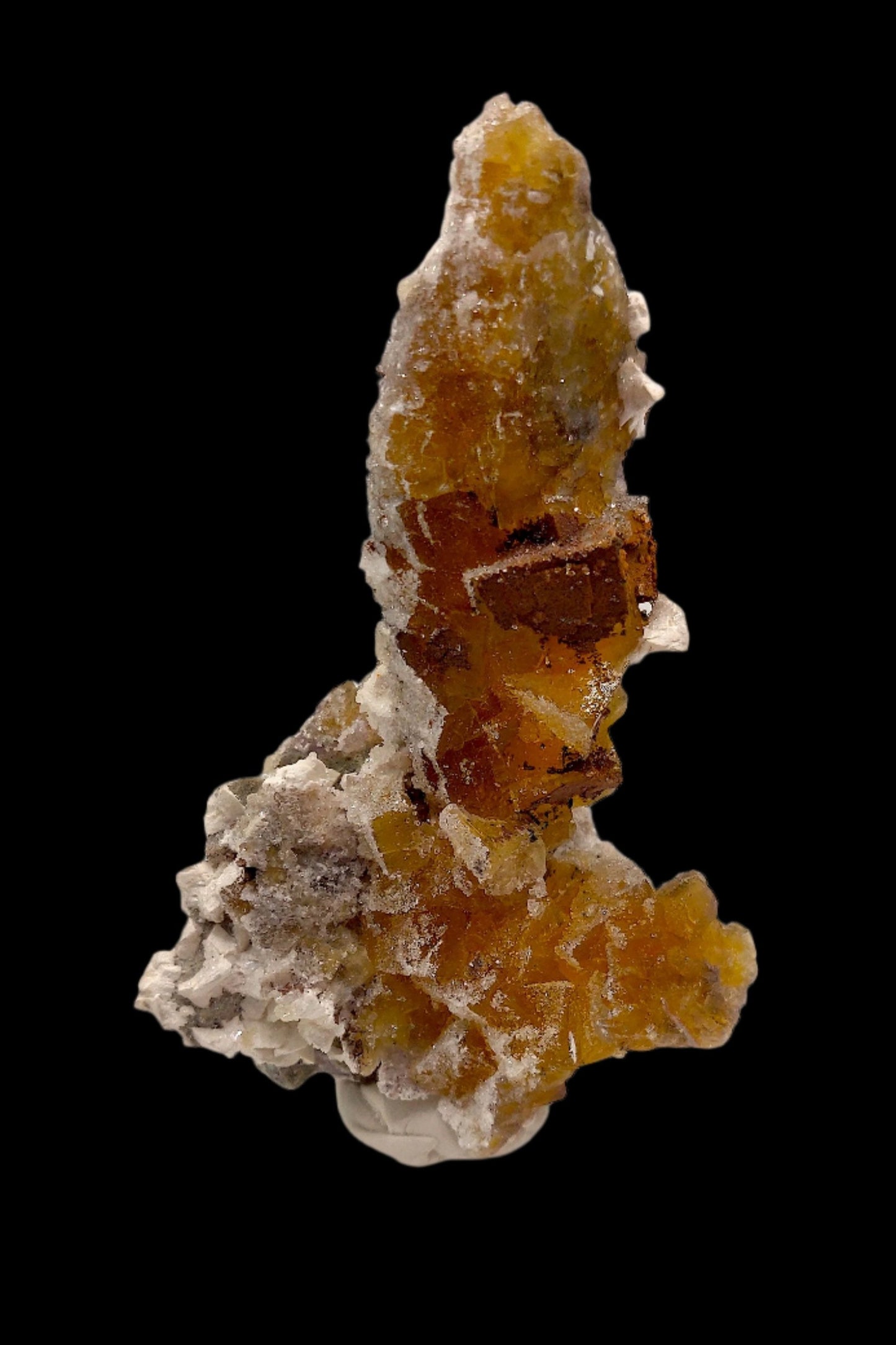 Yellow Fluorite w/ Dolomite and Micro Druze Quartz, Asturias, Spain