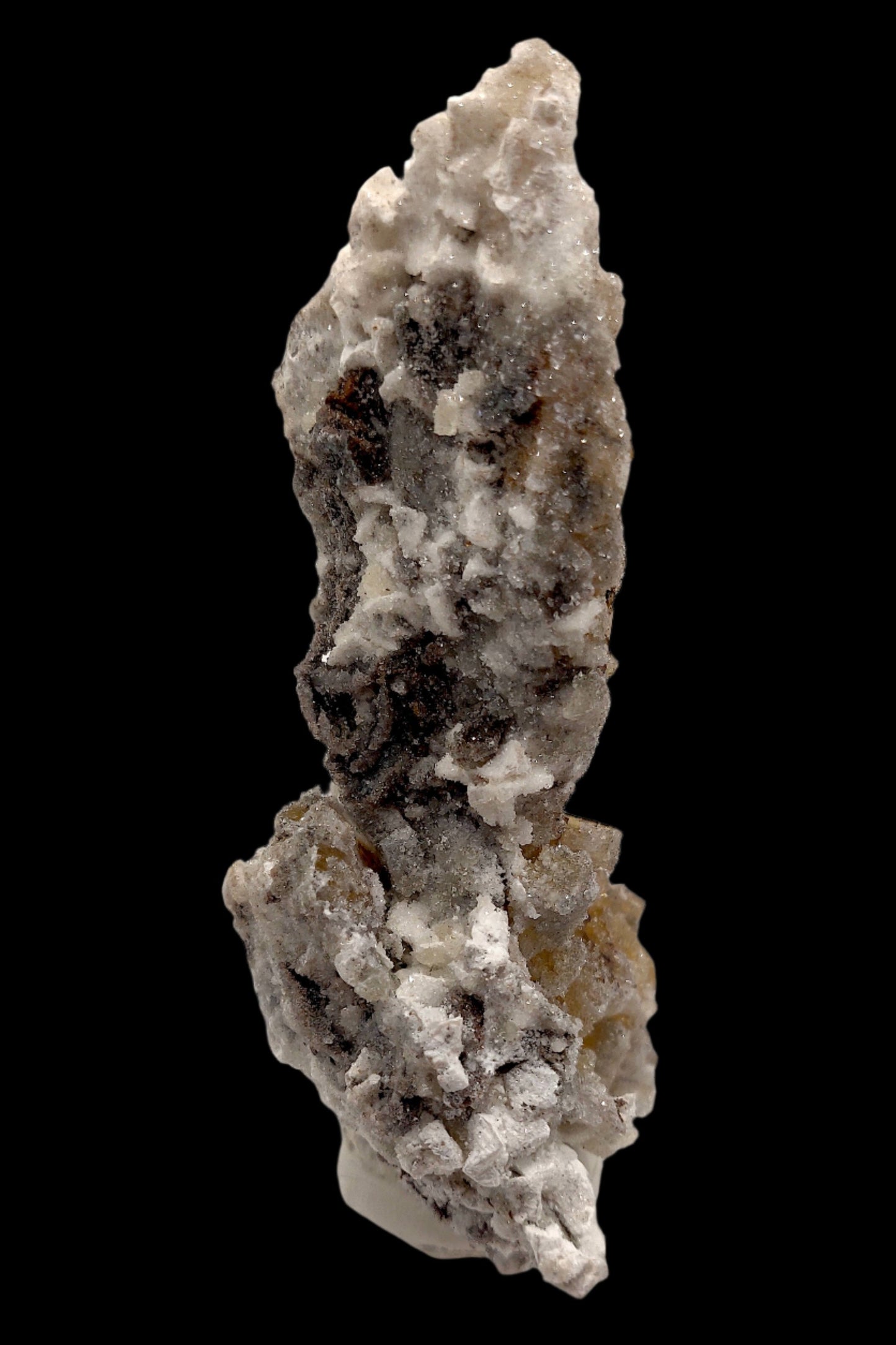 Yellow Fluorite w/ Dolomite and Micro Druze Quartz, Asturias, Spain