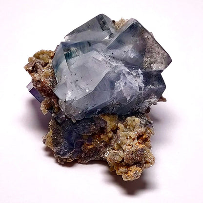 Phantom Quartz in Blue Fluorite w/Purple Fluorite on Matrix, Yaogangxian Mine, Hunan, China