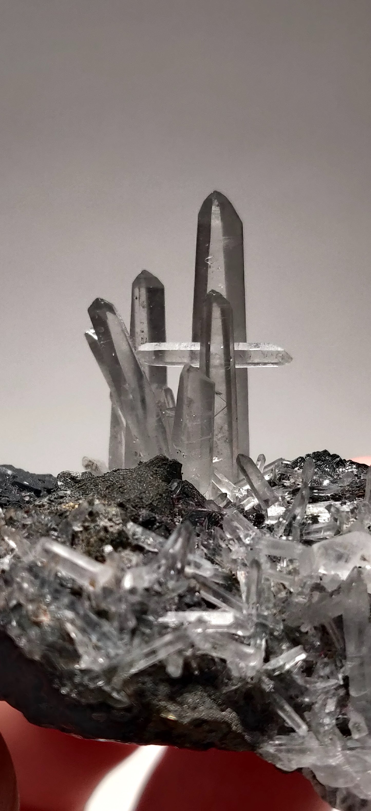 Quartz on Sphalerite w/ Iron Pyrite from the historic Quiruvilca Mine, Peru.