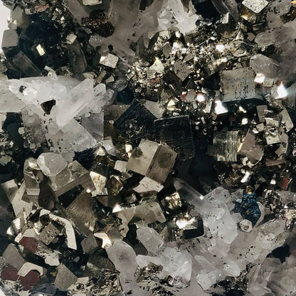 Pyrite with Quartz & Covellite Fengjiashan Mine, Hubei, China