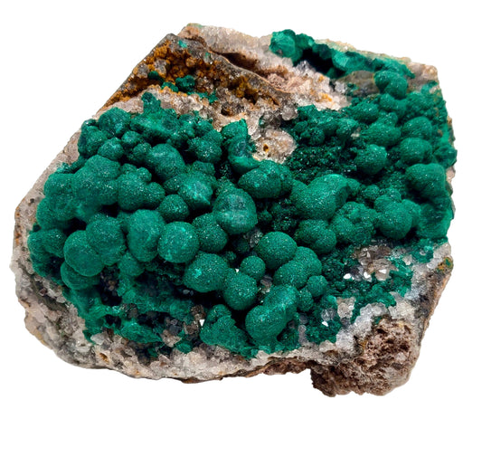 Malachite w/ Drusy Quartz, Mindingi Mine, DR Congo