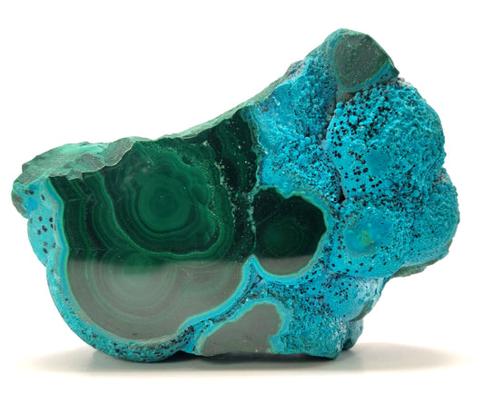 Botryoidal Chrysocolla with Druzy Chatoyant Malachite and Tenorite from DR Congo