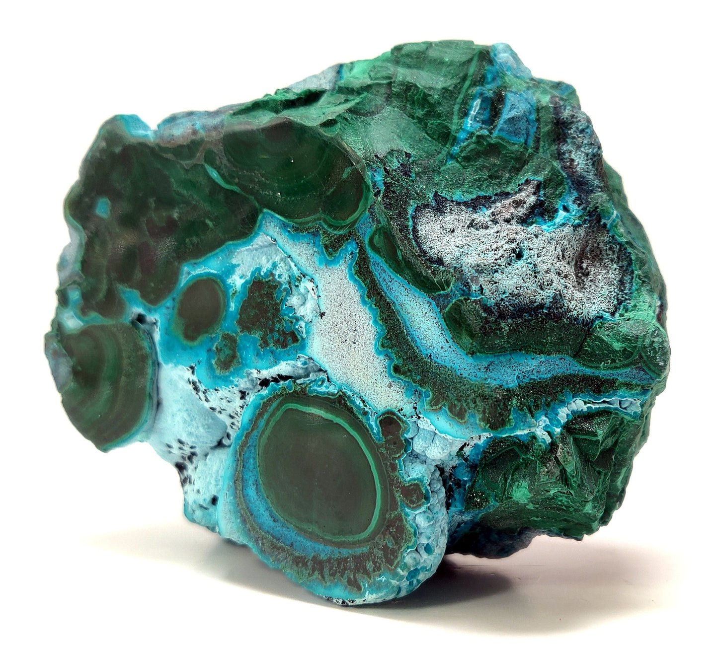 Druzy Chatoyant Malachite & Chrysocolla.  Mashamba Mine, DR Congo (270g)