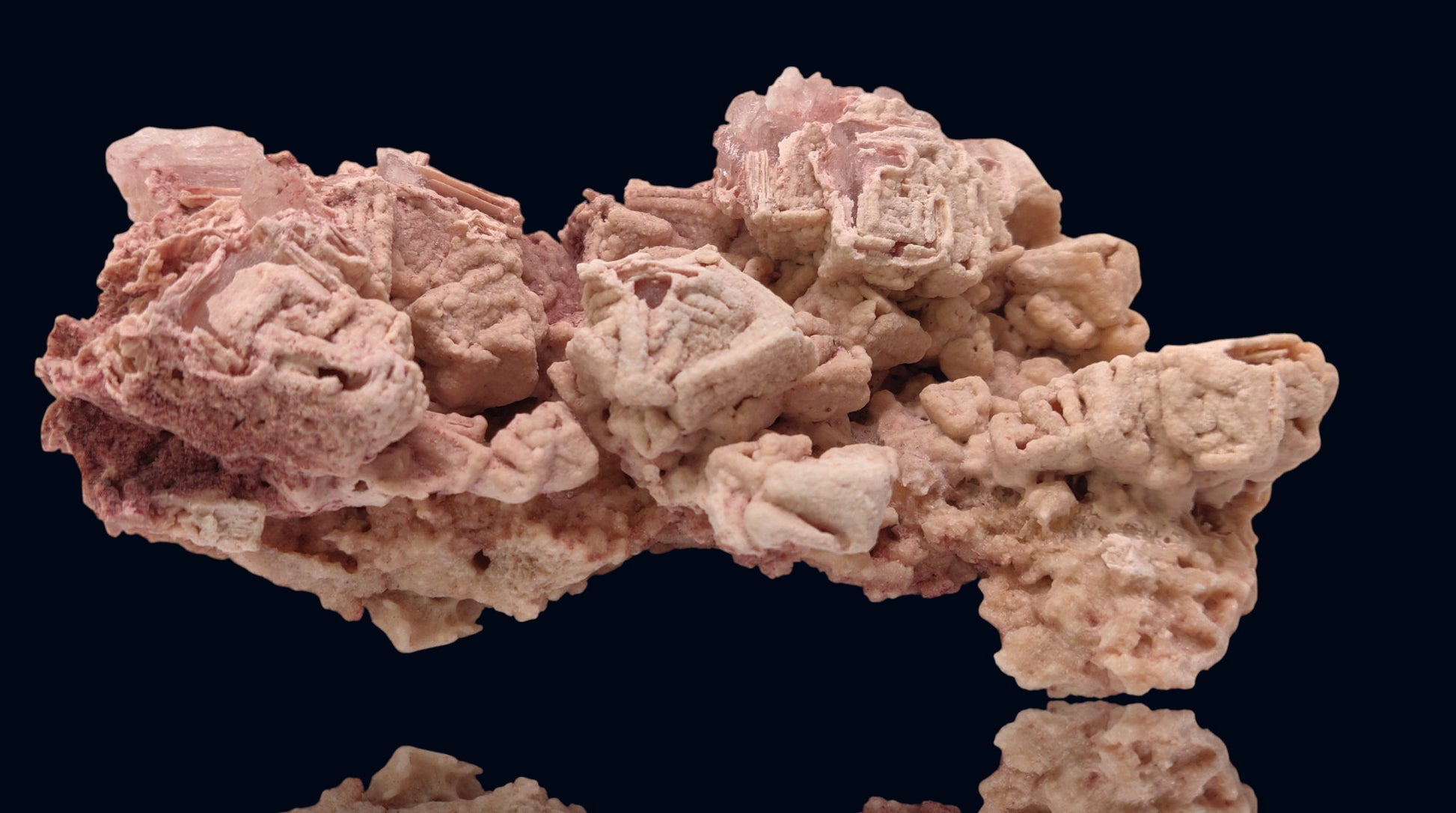 Large Pink Halite hopper crystal specimen from Searles Lake, California.