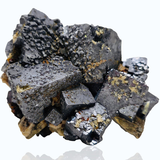 Mineral sample with a white background