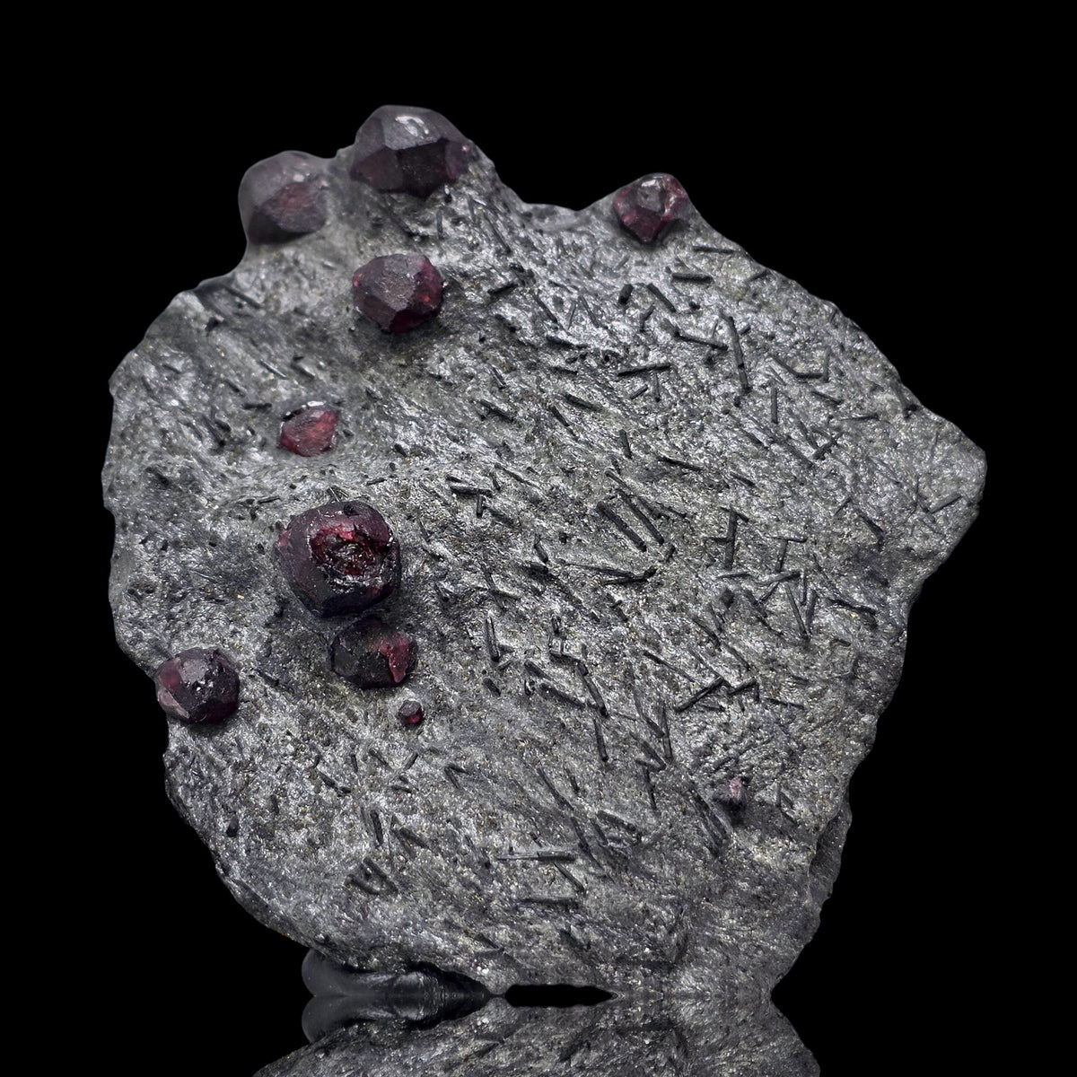 Almandine Garnet on Graphite – Red Embers Mine, Massachusetts