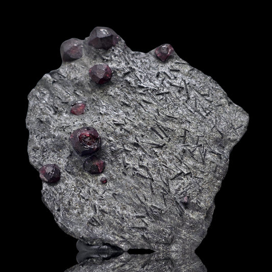 Almandine Garnet on Graphite – Red Embers Mine, Massachusetts