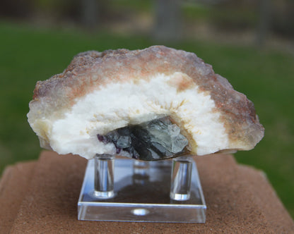 Botryoidal Fluorite  on Quartz - La Lupita Mine, Mexico - UV reactive Purple!