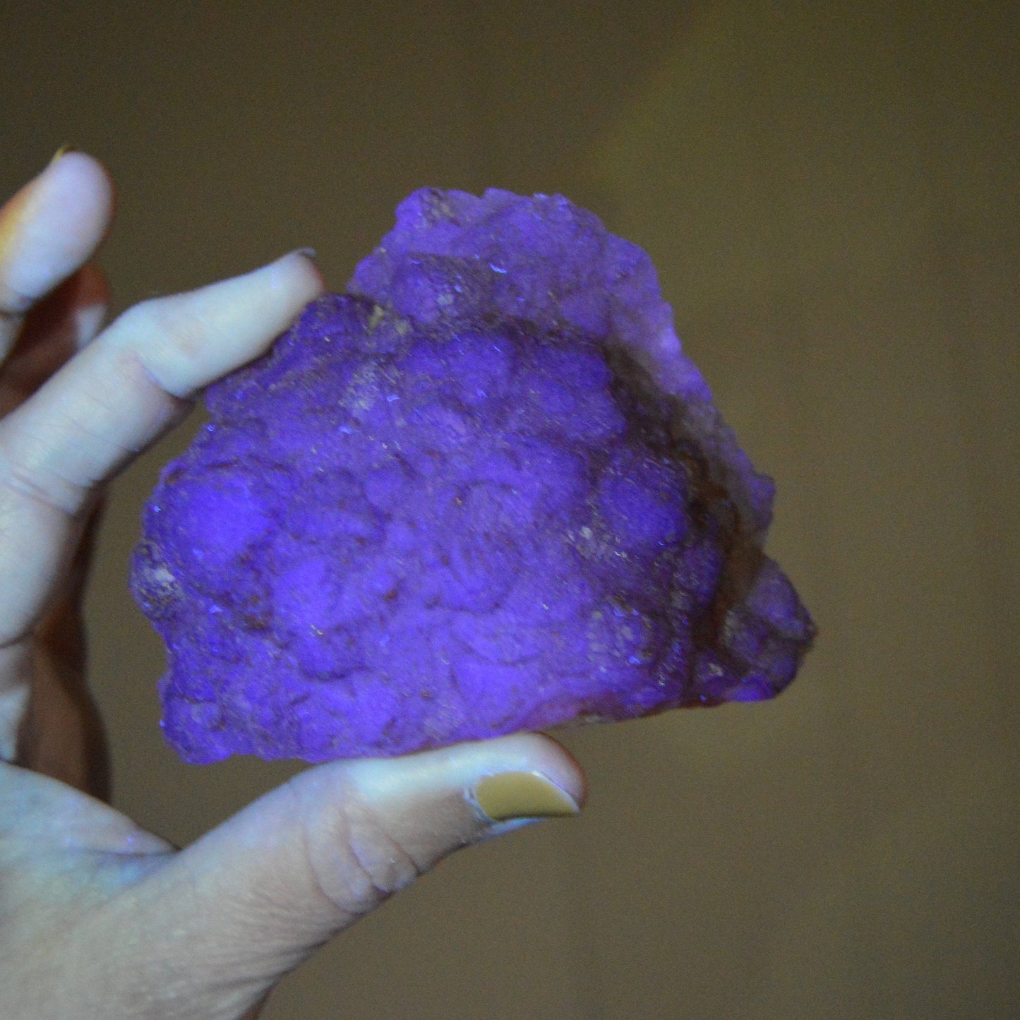 Botryoidal Fluorite  on Quartz - La Lupita Mine, Mexico - UV reactive Purple!