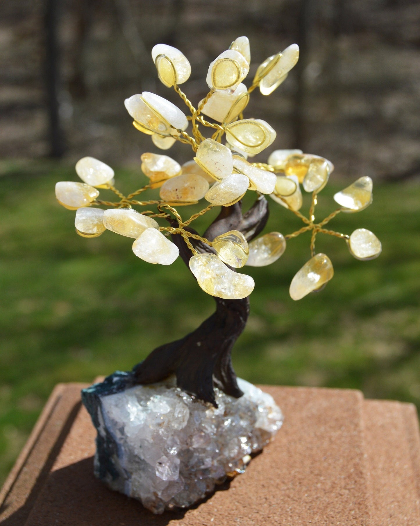 Citrine Crystal Tree on Amethyst base