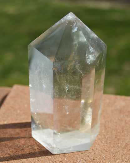 Phantom Chlorite Crystal Quartz Tower with Rainbow Inclusions