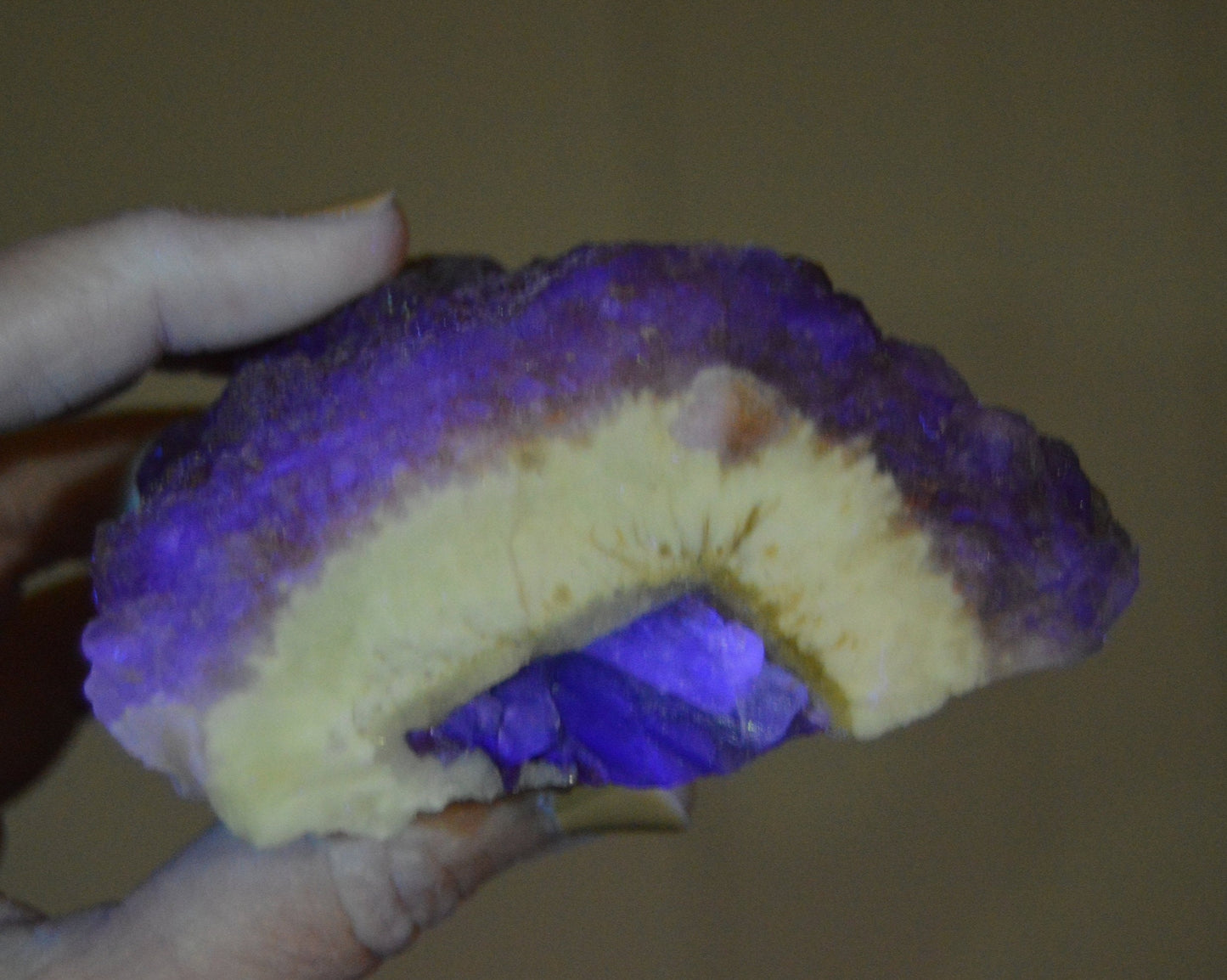 Botryoidal Fluorite  on Quartz - La Lupita Mine, Mexico - UV reactive Purple!