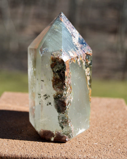 Garden Quartz/Lodolite Phantom with Rainbows and Hematite/Chlorite inclusions