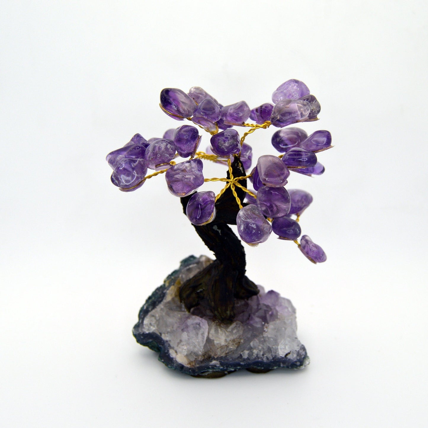 Handmade Amethyst Gemstone Tree on Amethyst cluster base