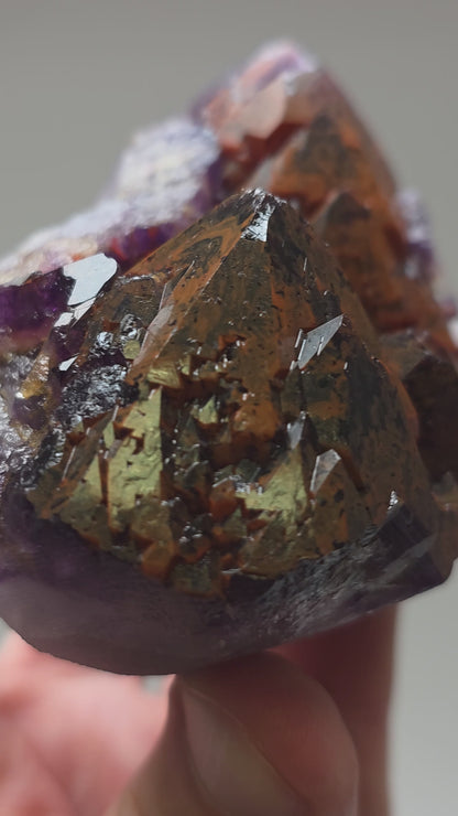 3.8" Red Hematite Included Amethyst Cluster - India (300g)