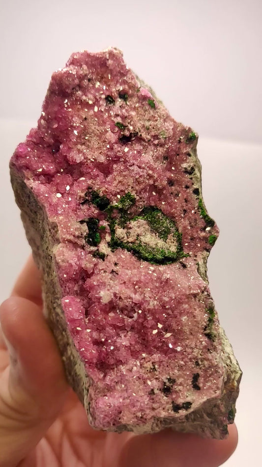 Dolomite var. Cobalt-Bearing & Malachite