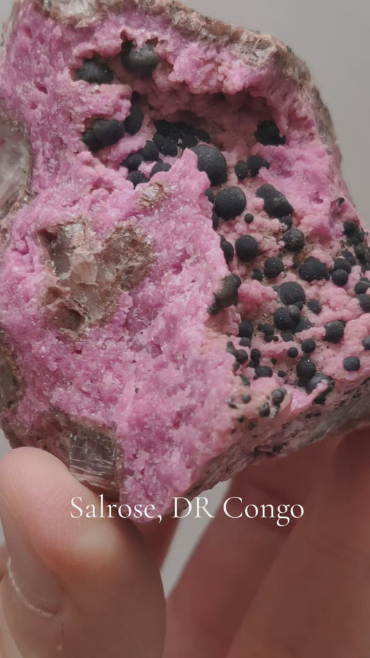 Dolomite var. Cobaltoan w/ Ball Malachite