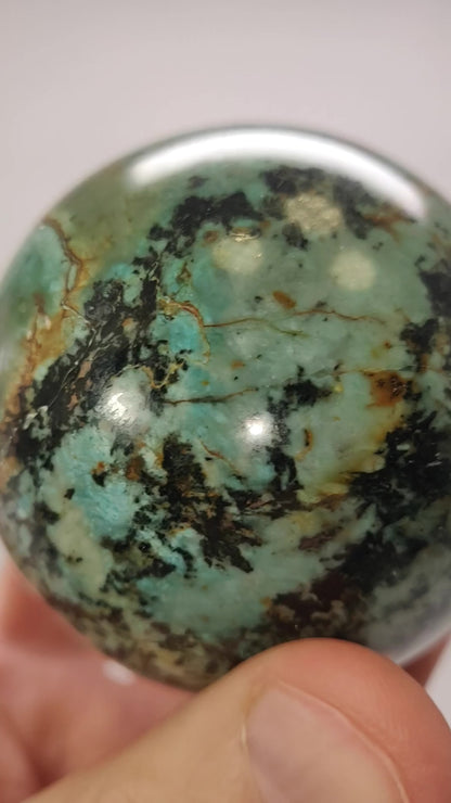 66mm Polished Chrysocolla Sphere, "African Turquoise"