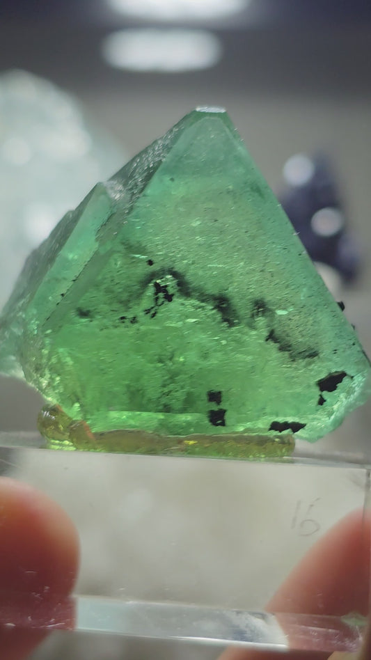 Emerald Green Fluorite Octahedral - Atacocha Mine, Cerro De Pasco, Peru