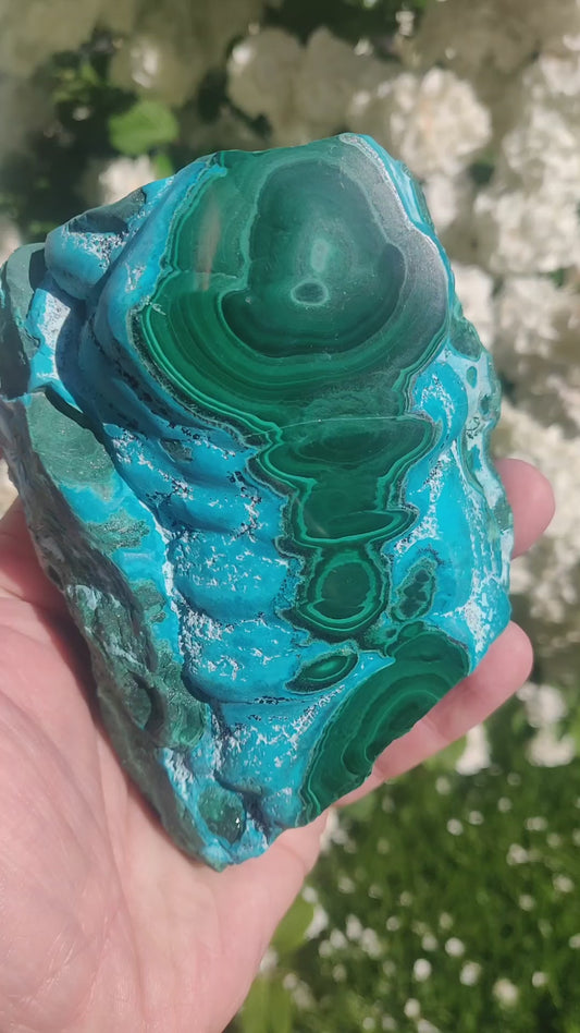 Chrysocolla Malachite Gem Silica Specimen - 1.05kg (2.31lbs), DR Congo