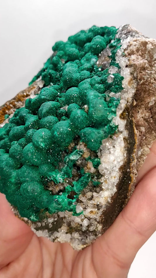 Malachite w/ Drusy Quartz, Mindingi Mine, DR Congo