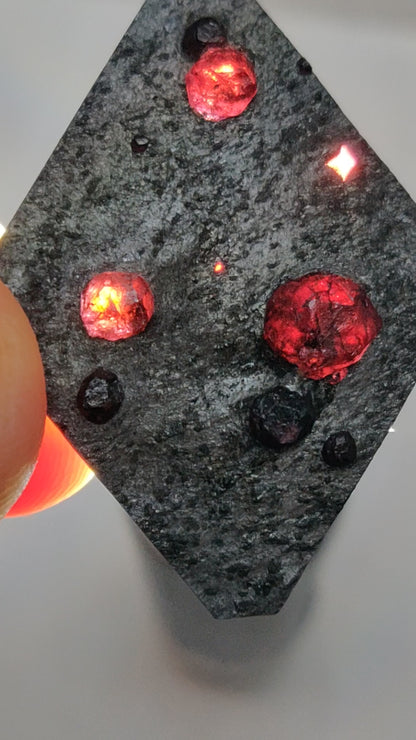 Red Embers' Almandine Garnet in Graphite - Erving, Massachusetts (7g)