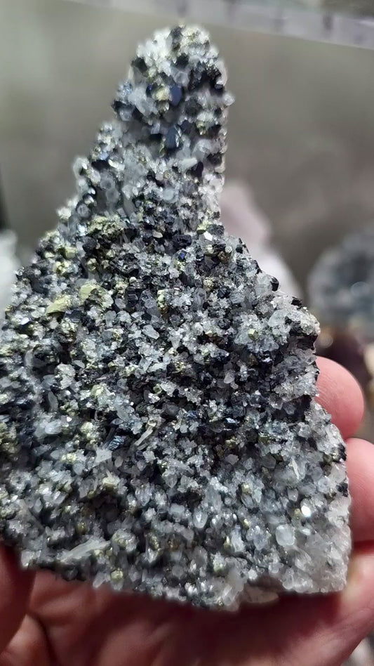 Historic Peruvian Bournonite, Chalcopyrite & Quartz – Ex-Richard V. Cain Collection