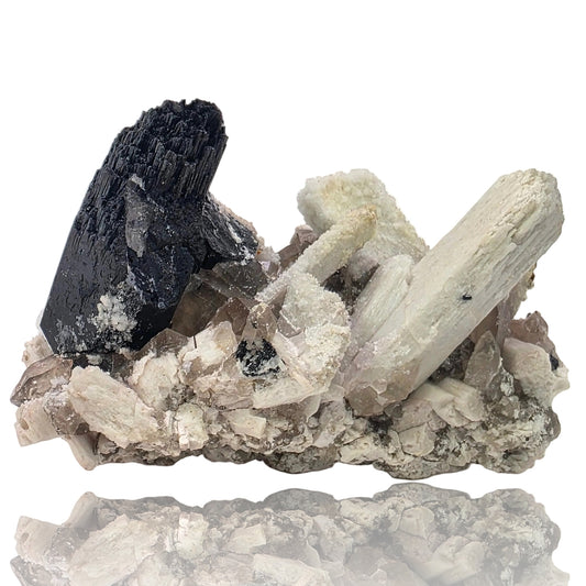 Multi-Color Fluorescent Schorl & Hyalite Association | Erongo, Namibia